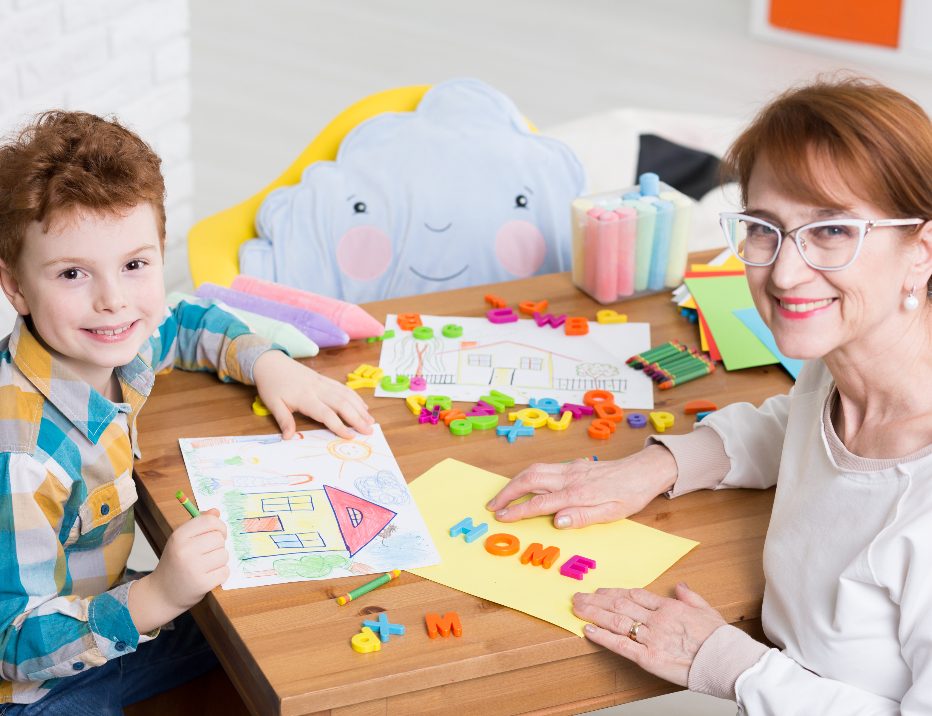 Children enjoying ABA therapy at home